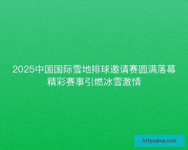 2025中国国际雪地排球邀请赛圆满落幕精彩赛事引燃冰雪激情