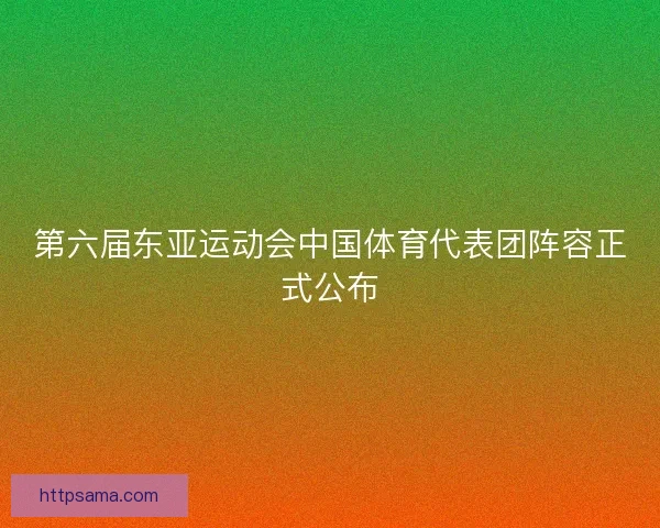 第六届东亚运动会中国体育代表团阵容正式公布
