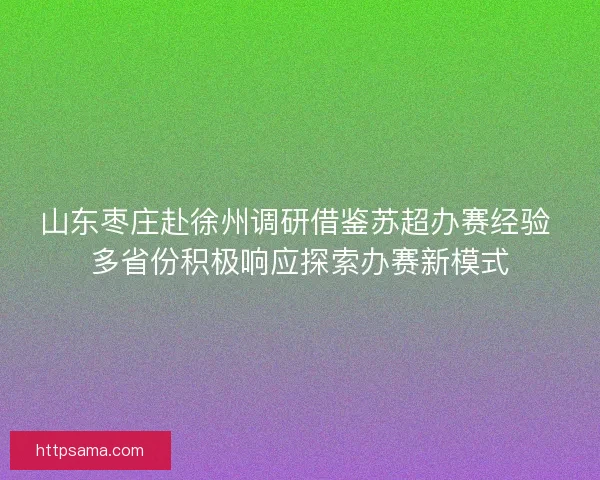 山东枣庄赴徐州调研借鉴苏超办赛经验 多省份积极响应探索办赛新模式